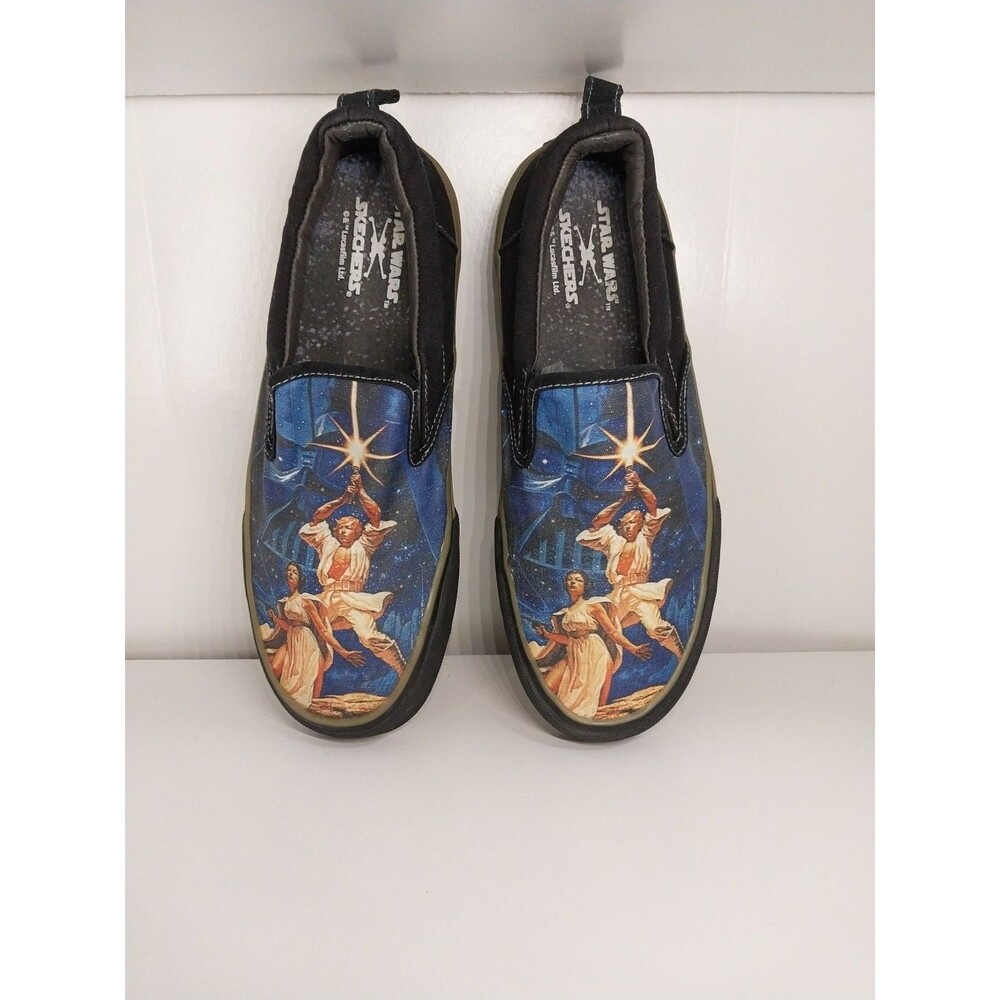 Skechers Star Wars Men's Blue The Phantom Menace Slip-On Shoes Size 7.5 SN52404